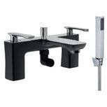 Badkraan opbouw mat zwart inclusief handdouche chrome - Helston Eastbrook Badkraan opbouw mat zwart inclusief handdouche chrome - Helston Eastbrook