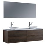 StoneArt BU-11601pro-4 Brugge wastafelmeubelset donker eiken 160x50cm StoneArt BU-11601pro-4 Brugge wastafelmeubelset donker eiken 160x50cm