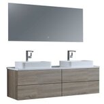 StoneArt BU-11601pro-5 Brugge wastafelmeubelset licht eiken 160x50cm StoneArt BU-11601pro-5 Brugge wastafelmeubelset licht eiken 160x50cm