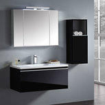 Badkamermeubelset wastafelmeubel incl. spiegel 100x45x48cm Zwart - Milano ME-1000+ EAGO Badkamermeubelset wastafelmeubel incl. spiegel 100x45x48cm Zwart - Milano ME-1000+ EAGO