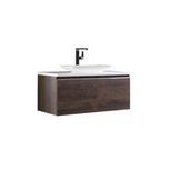 Badkamermeubel wastafel onderkast 100x45x48cm Donker eiken incl. waskom - Milano ME-1000pro-1 STONEART Badkamermeubel wastafel onderkast 100x45x48cm Donker eiken incl. waskom - Milano ME-1000pro-1 STONEART