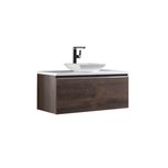Badkamermeubel wastafel onderkast 100x45x48cm Donker eiken houtkleur incl. waskom - Milano ME-1000pro-2 STONEART Badkamermeubel wastafel onderkast 100x45x48cm Donker eiken houtkleur incl. waskom - Milano ME-1000pro-2 STONEART