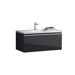 Badkamermeubel wastafel onderkast 100x45x48cm Donker grijs - Milano ME-1000 STONEART Badkamermeubel wastafel onderkast 100x45x48cm Donker grijs - Milano ME-1000 STONEART