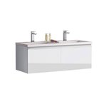 Badkamermeubel wastafel onderkast 120x45x48cm Wit - Milano ME-1200 STONEART Badkamermeubel wastafel onderkast 120x45x48cm Wit - Milano ME-1200 STONEART
