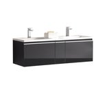 Badkamermeubel wastafel onderkast 140x45x48cm Donker grijs - Milano ME-1400 STONEART Badkamermeubel wastafel onderkast 140x45x48cm Donker grijs - Milano ME-1400 STONEART