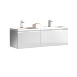 Badkamermeubel wastafel onderkast 140x45x48cm Wit - Milano ME-1400 STONEART Badkamermeubel wastafel onderkast 140x45x48cm Wit - Milano ME-1400 STONEART