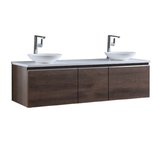 Badkamermeubel 160x45x48cm Donker eiken - Milano ME-1600pro-4 STONEART Badkamermeubel 160x45x48cm Donker eiken - Milano ME-1600pro-4 STONEART
