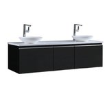 Badkamermeubel 160x45x48cm Donker grijs - Milano ME-1600pro-4 STONEART Badkamermeubel 160x45x48cm Donker grijs - Milano ME-1600pro-4 STONEART
