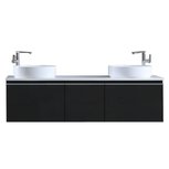 Badkamermeubel 160x45x48cm Donker grijs - Milano ME-1600pro-6 STONEART Badkamermeubel 160x45x48cm Donker grijs - Milano ME-1600pro-6 STONEART