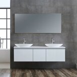 Badkamermeubelset wastafelmeubel incl. spiegel 160x45x48cm Wit - Milano ME-1600pro-3 STONEART Badkamermeubelset wastafelmeubel incl. spiegel 160x45x48cm Wit - Milano ME-1600pro-3 STONEART
