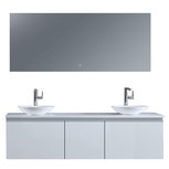 Badkamermeubelset 160x45x48cm Wit incl. spiegel - Milano 1600pro4 STONEART Badkamermeubelset 160x45x48cm Wit incl. spiegel - Milano 1600pro4 STONEART
