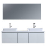 Badkamermeubelset 160x45x48cm Wit incl. spiegel - Milano 1600pro5 STONEART Badkamermeubelset 160x45x48cm Wit incl. spiegel - Milano 1600pro5 STONEART