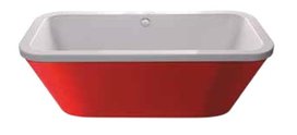 Halcyon vrijstaand rechthoek carronite bad | wit/rood 175x80 cm Halcyon vrijstaand rechthoek carronite bad | wit/rood 175x80 cm