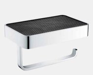 Vercelli toiletrol houder met planchet bekleed met leer - Eastbrook Vercelli toiletrol houder met planchet bekleed met leer - Eastbrook