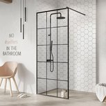 Strømberg Bad - Walk-In 205 New York vaste wand 70cm U profiel, zwart beslag, 8mm glas, hoekmodel 200cm hoog Strømberg Bad - Walk-In 205 New York vaste wand 70cm U profiel, zwart beslag, 8mm glas, hoekmodel 200cm hoog