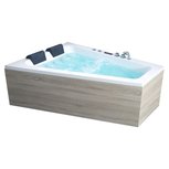 EAGO GE104E Whirlpool Bubbelbad 170x130cm Rechts met Hout-Paneel EAGO GE104E Whirlpool Bubbelbad 170x130cm Rechts met Hout-Paneel