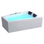 EAGO GE105TSL Whirlpool Bubbelbad 180x130cm Links Wit Acryl EAGO GE105TSL Whirlpool Bubbelbad 180x130cm Links Wit Acryl