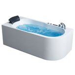 EAGO GE107E Whirlpool Bubbelbad 170x80cm Rechts Wit Acryl EAGO GE107E Whirlpool Bubbelbad 170x80cm Rechts Wit Acryl