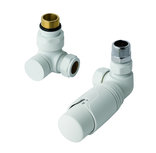 Eastbrook - Radiatorkraan thermostatische met afsluiter in mat wit met haakse aansluiting Eastbrook - Radiatorkraan thermostatische met afsluiter in mat wit met haakse aansluiting